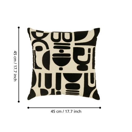 Eglo 420307 - Декоративна възглавница CHEVERY 45x45 cm крем/черен