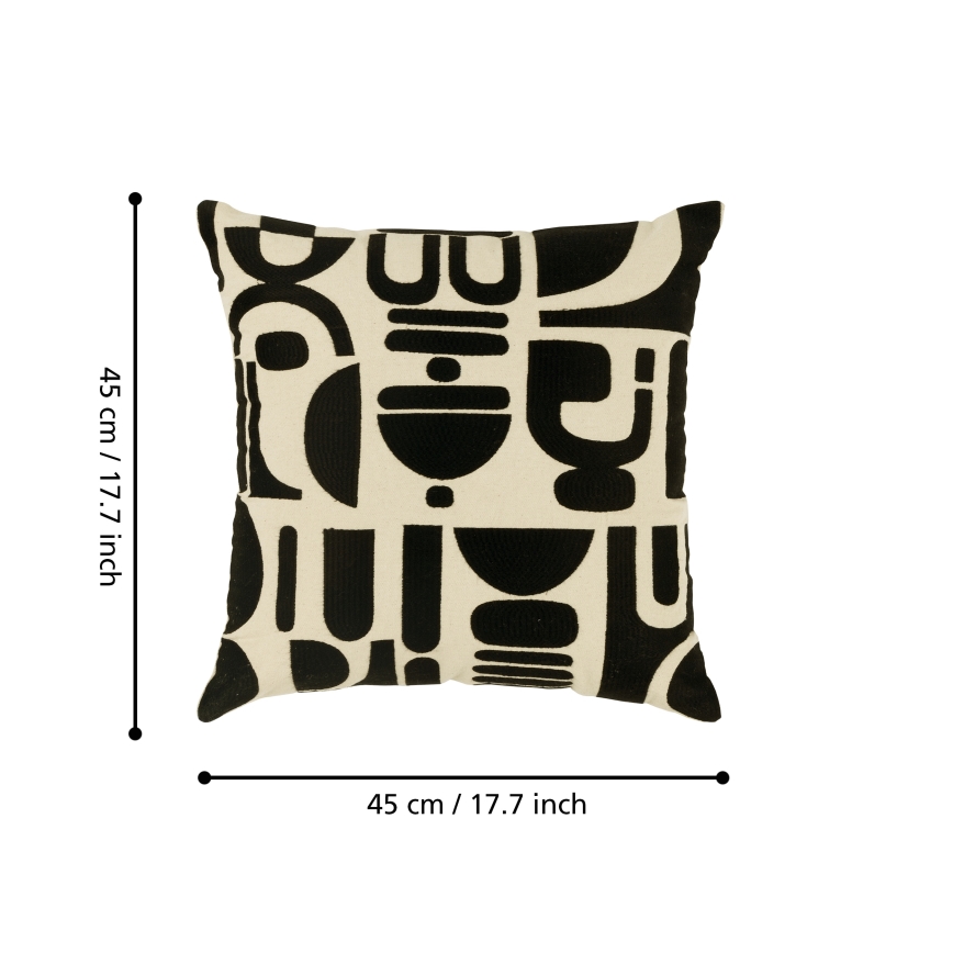 Eglo 420307 - Декоративна възглавница CHEVERY 45x45 cm крем/черен