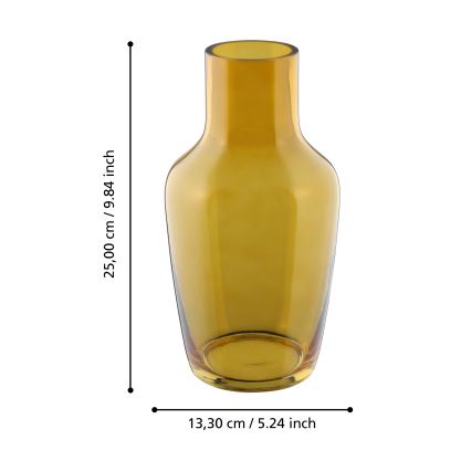 Eglo 421223 - Стъклена ваза SIRANANA 25x13,3 cm жълта/димна