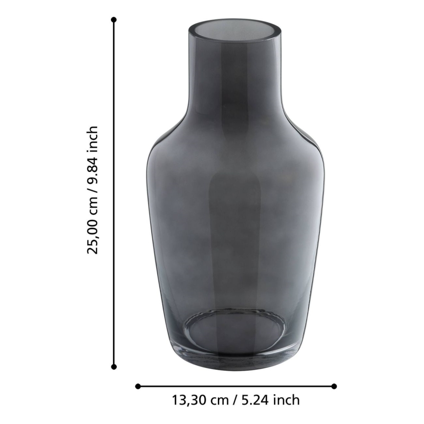 Eglo - Стъклена ваза 25x13,3 см черен