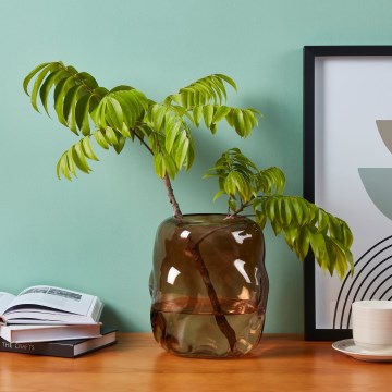 Eglo 421238 - Стъклена ваза MAROSAVA 23x20 см кафява/опушена