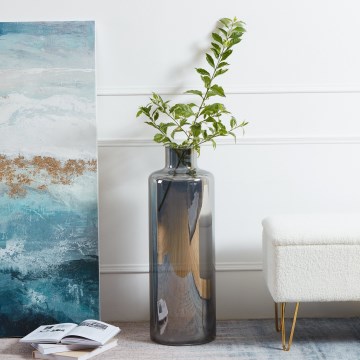 Eglo 421381 - Стъклена ваза NABAS 73x25 cm черна/опушена