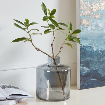 Eglo 421385 - Стъклена ваза NABAS 24,5x21 cm черна/димна