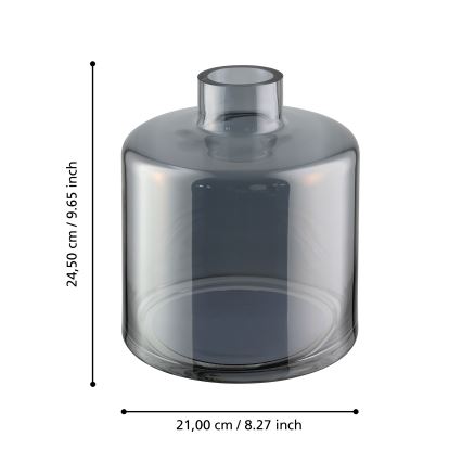Eglo 421385 - Стъклена ваза NABAS 24,5x21 cm черна/димна