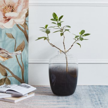 Eglo 421392 - Стъклена ваза CULASI 35,5x24,5 cm черна/опушена