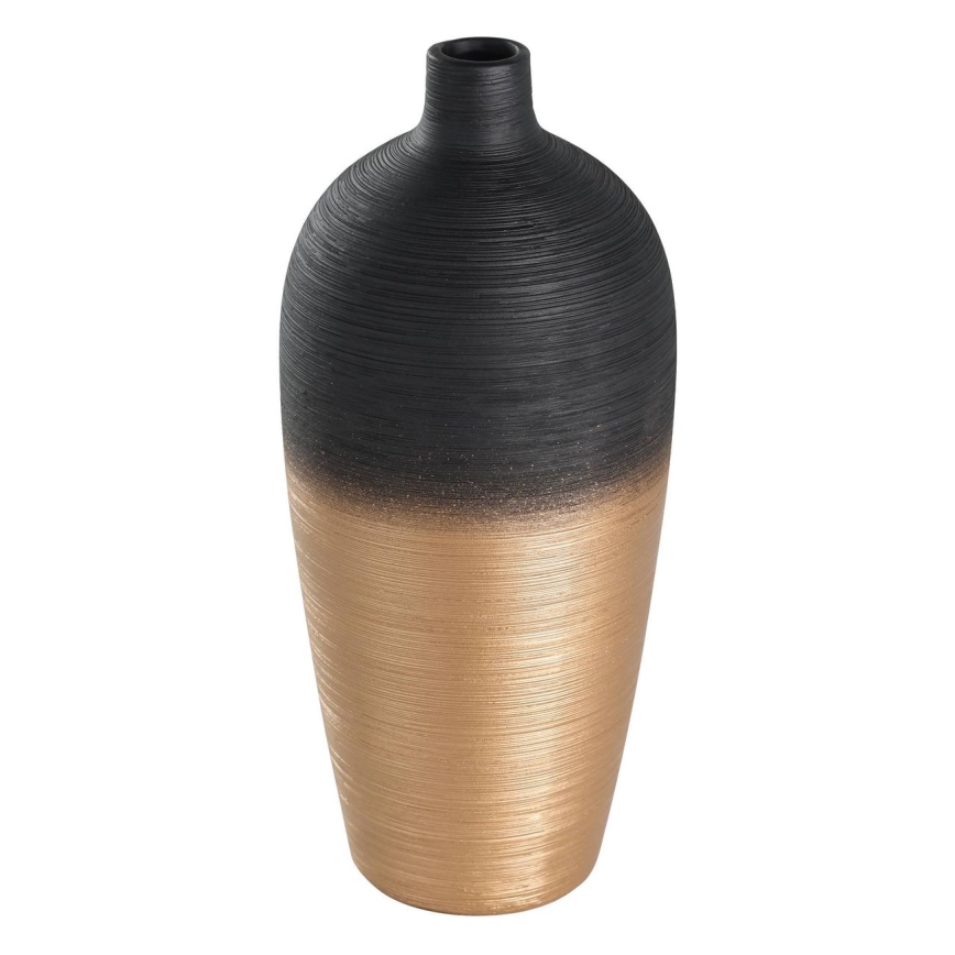 Eglo - Керамична ваза 28x12,5 см черен/златист