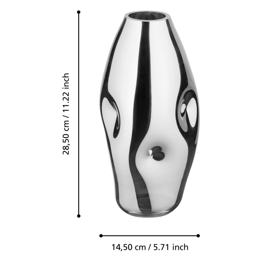 Eglo 421682 - Стъклена ваза XIPORAI 28,5x14,5 см блестящ хром