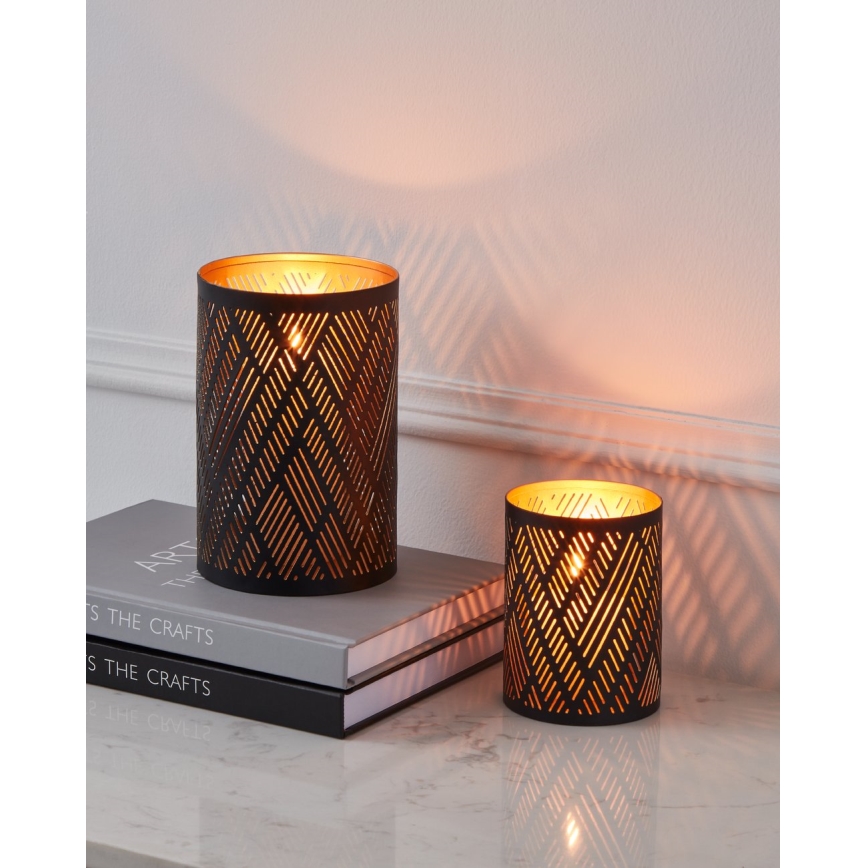 Eglo - Свещник 10x7,5 см черен/златист