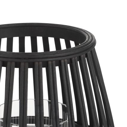 Eglo - Свещник 20x22 см черен/бамбук