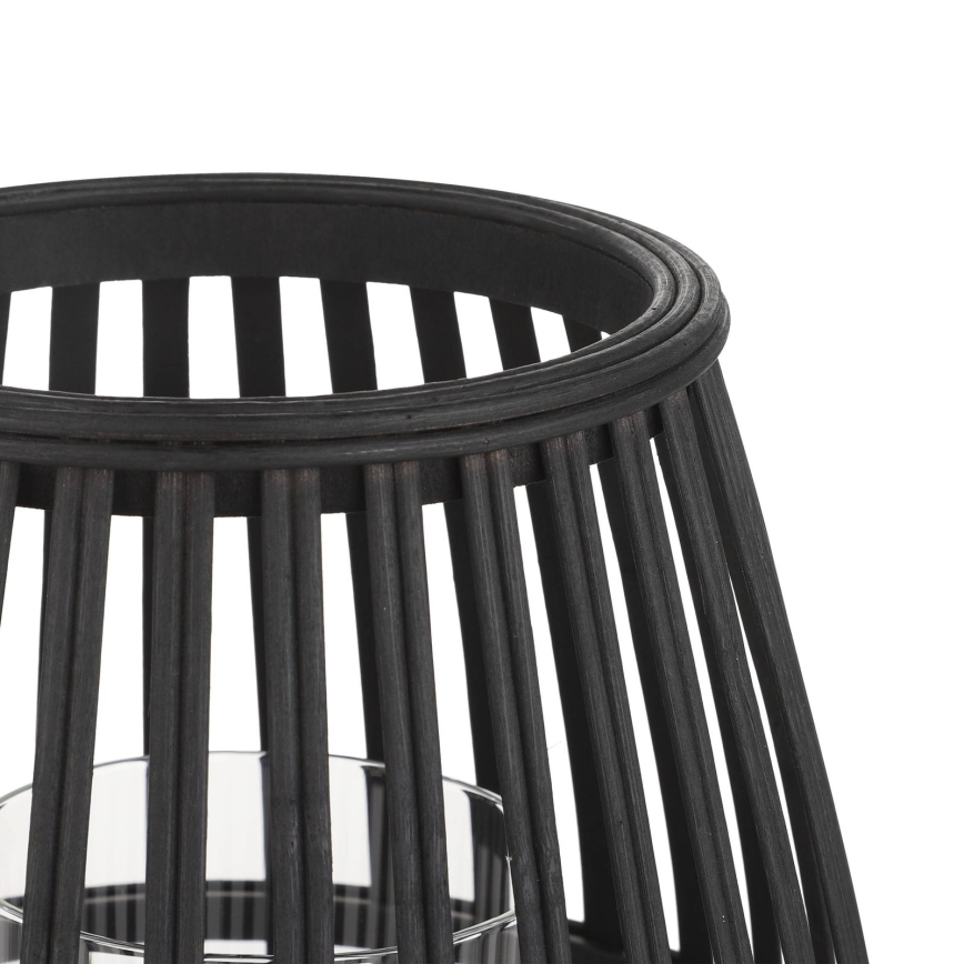 Eglo - Свещник 20x22 см черен/бамбук