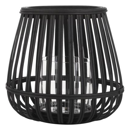 Eglo - Свещник 20x22 см черен/бамбук
