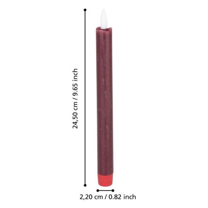 Eglo - К-кт 2x LED свещ LED/1xAAA 24,5 см червен
