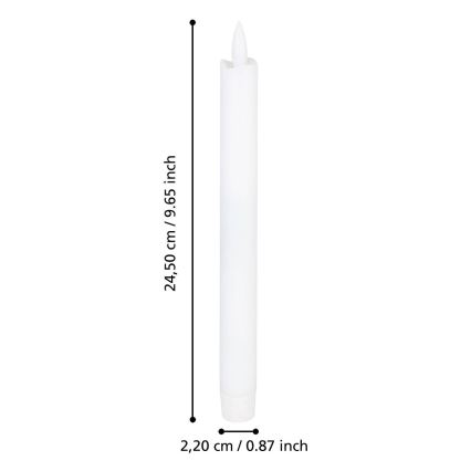 Eglo - Комплект 2 бр. LED свещи LED/1xAAA 24,5 см бяла