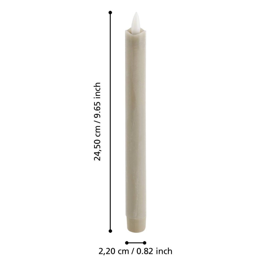 Eglo - Комплект 2 бр. LED свещи LED/1xAAA 24,5 см бежова