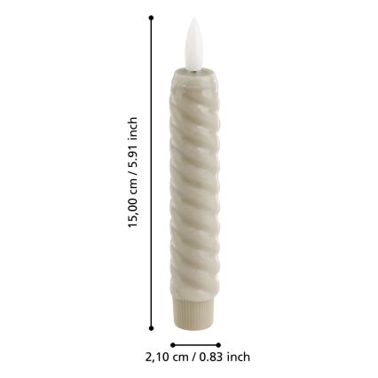 Eglo - Комплект 2 бр. LED свещи LED/1xAAA 15 см бежова