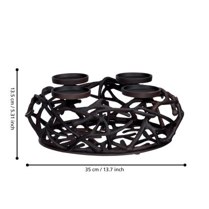 Eglo 422731 - Свещник OROQUIETA 13,5x35 cm кафяв