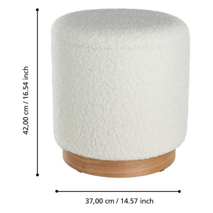 Eglo - КОМПЛЕКТ 2x Табуретка пр. 30,5/37 см бяла