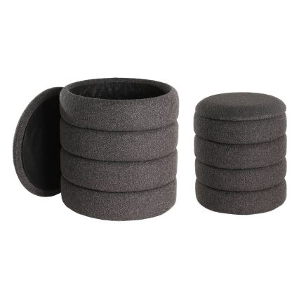 Eglo - К-кт 2x Табуретка Ø 33,5/40 см черен