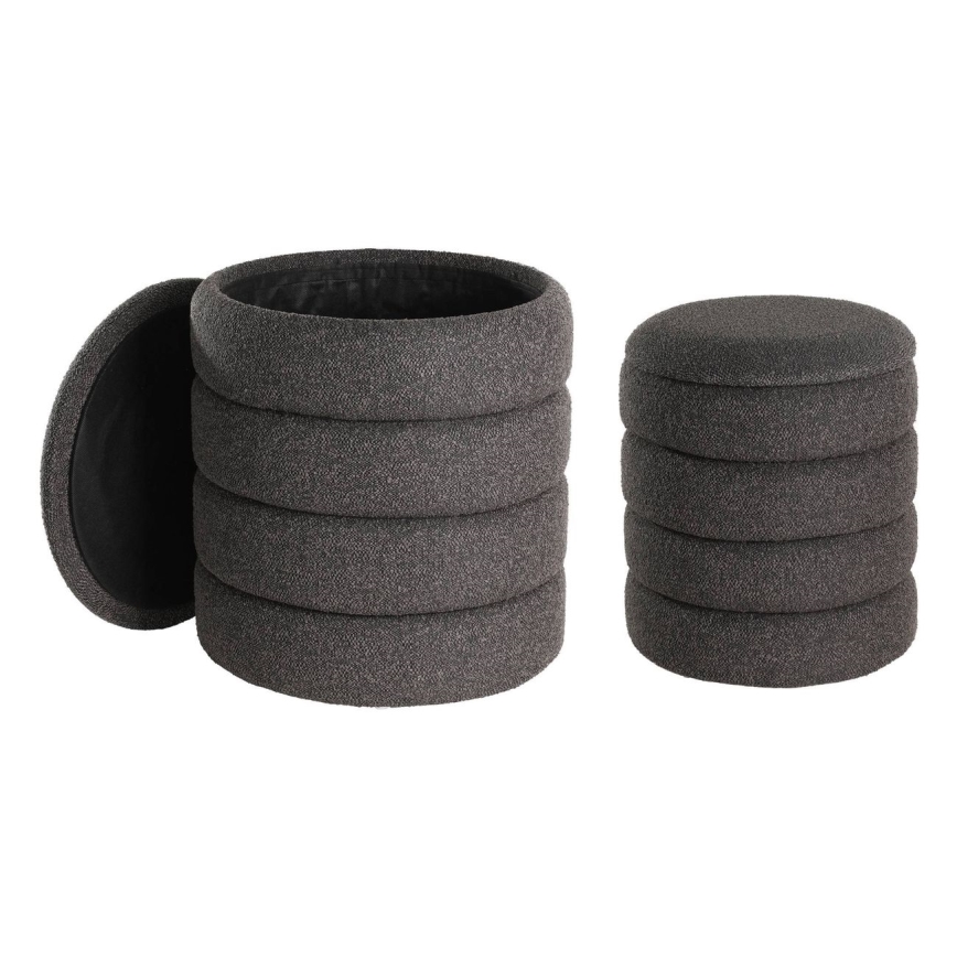 Eglo - К-кт 2x Табуретка Ø 33,5/40 см черен