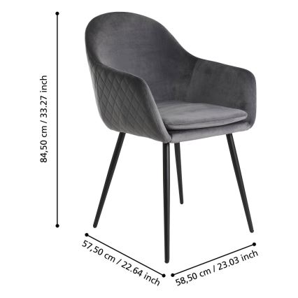 Eglo - Трапезен стол 87,5x58,5 см сив