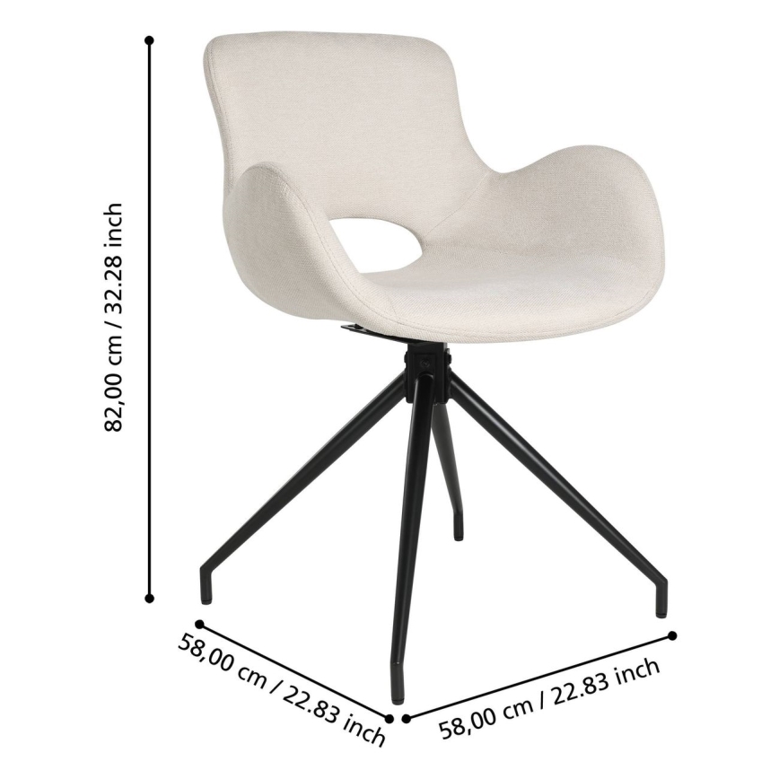 Eglo - Трапезен стол 82x58 см кремав/черен