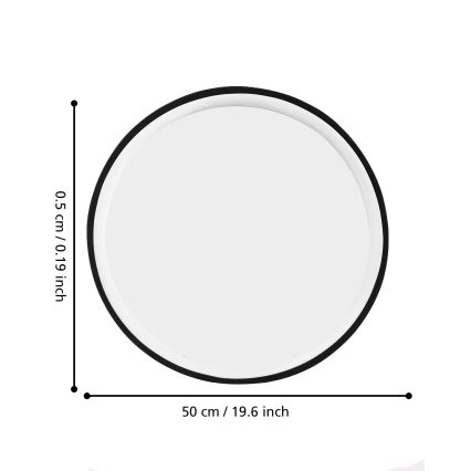 Eglo 425042 - Стенно огледало BANI Ø 31 см черно