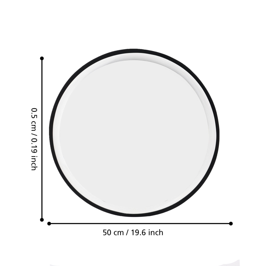 Eglo 425042 - Стенно огледало BANI Ø 31 см черно