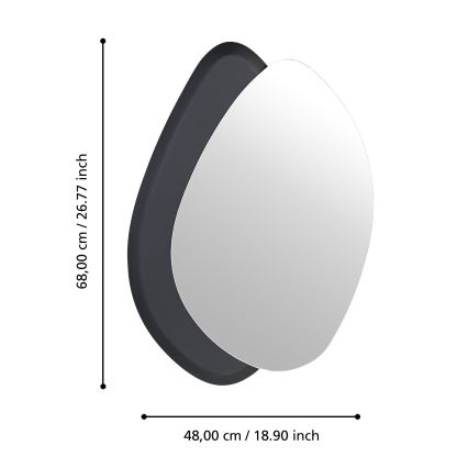 Eglo 425051 - Стенно огледало LIOMA 68x48 см смърч/черно