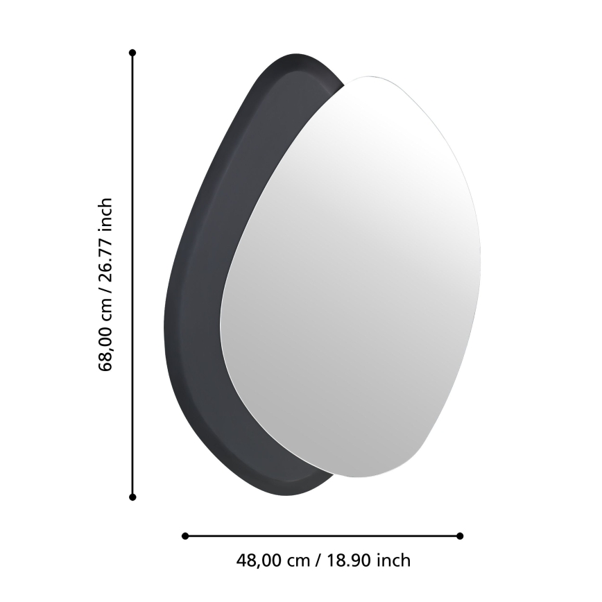 Eglo 425051 - Стенно огледало LIOMA 68x48 см смърч/черно