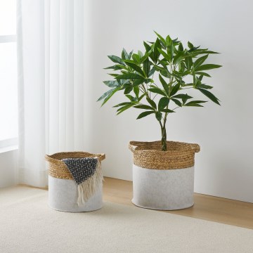 Eglo 426584 - Комплект 2x декоративни кошници NANAE 30x31 cm бяла/бежова