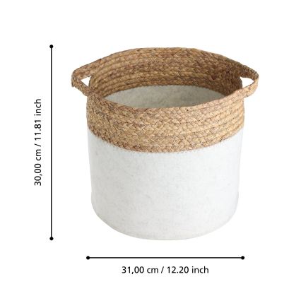 Eglo 426584 - Комплект 2x декоративни кошници NANAE 30x31 cm бяла/бежова