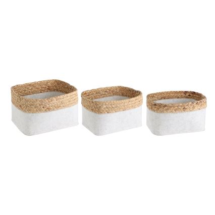 Eglo 426585 - комплект от 3 бр. декоративни кошници NANAE 16x27 см бели/бежови
