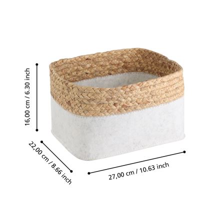 Eglo 426585 - комплект от 3 бр. декоративни кошници NANAE 16x27 см бели/бежови