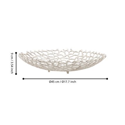 Eglo 427488 - Декоративна купа KIMITSU, диаметър 45 см, сребриста