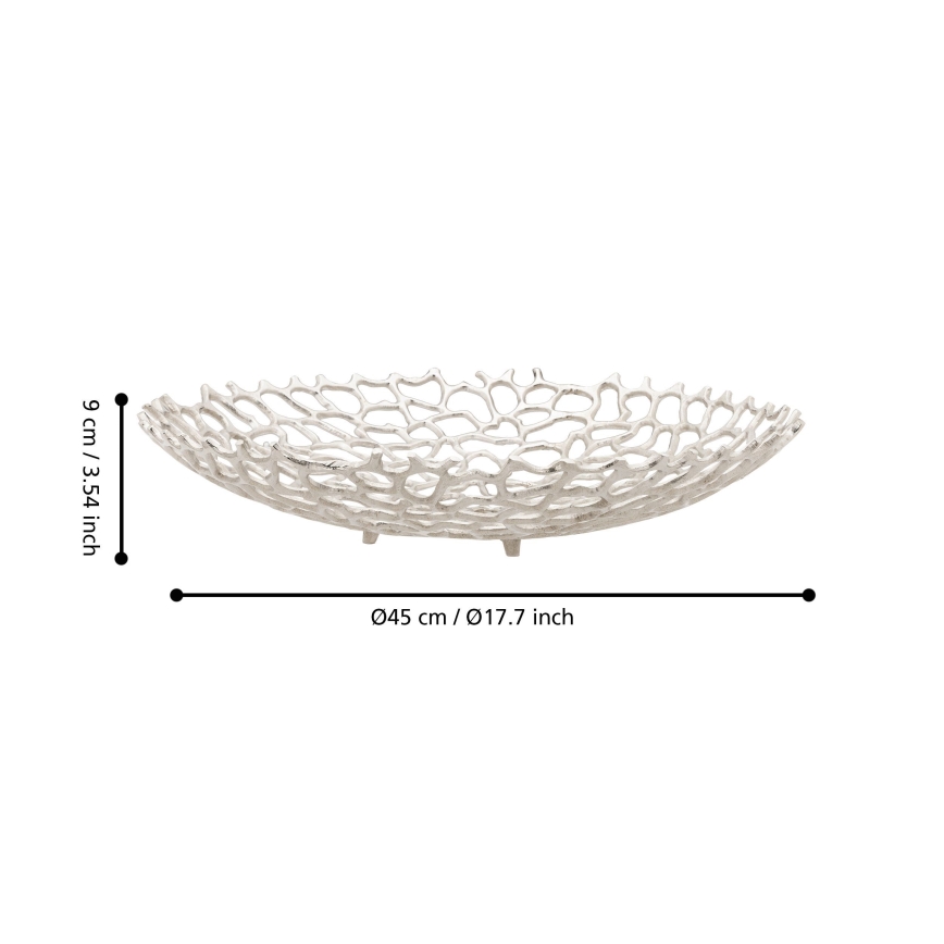 Eglo 427488 - Декоративна купа KIMITSU, диаметър 45 см, сребриста