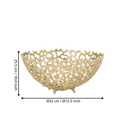 Eglo 427497 - Декоративна купа KIMITSU, Ø 32 см, златиста