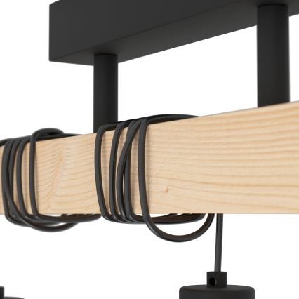 Eglo - Полилей за повърхностен монтаж TOWNSHEND 3xE27/60W/230V бор