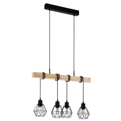 Eglo - Полилей на верижка TOWNSHEND 4xE27/60W/230V basket