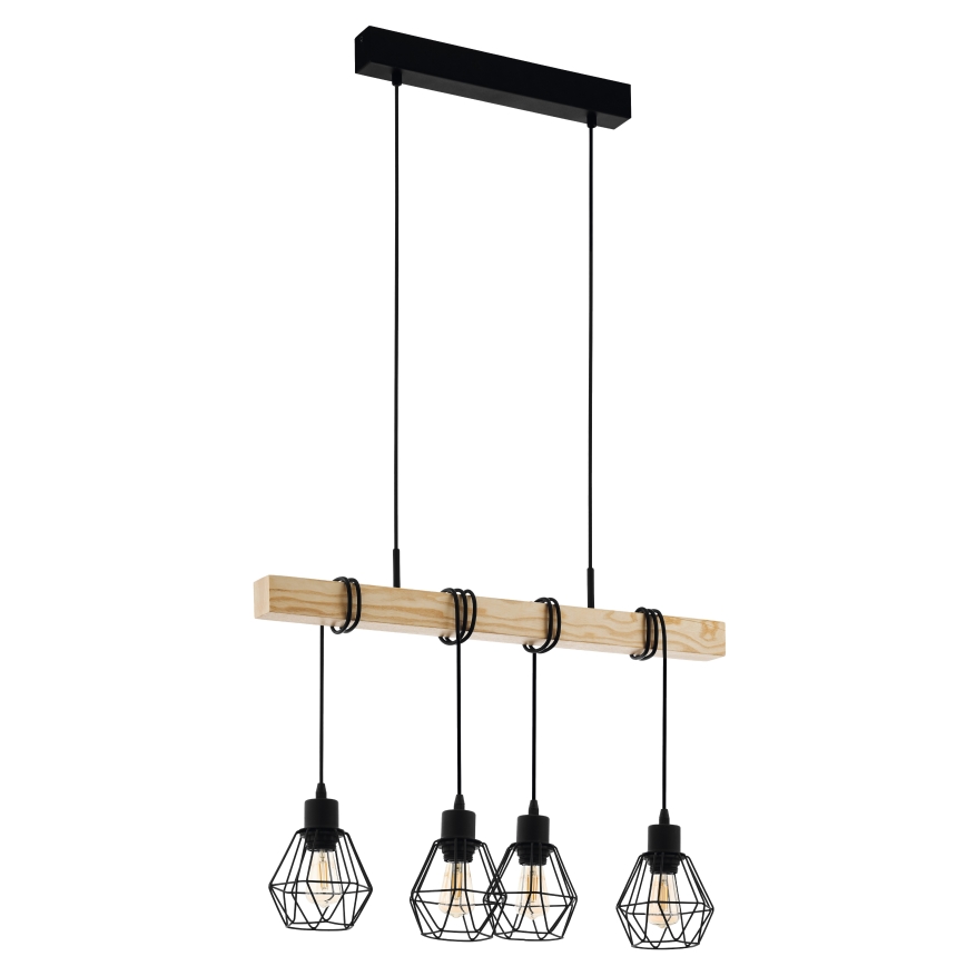 Eglo - Полилей на верижка TOWNSHEND 4xE27/60W/230V basket