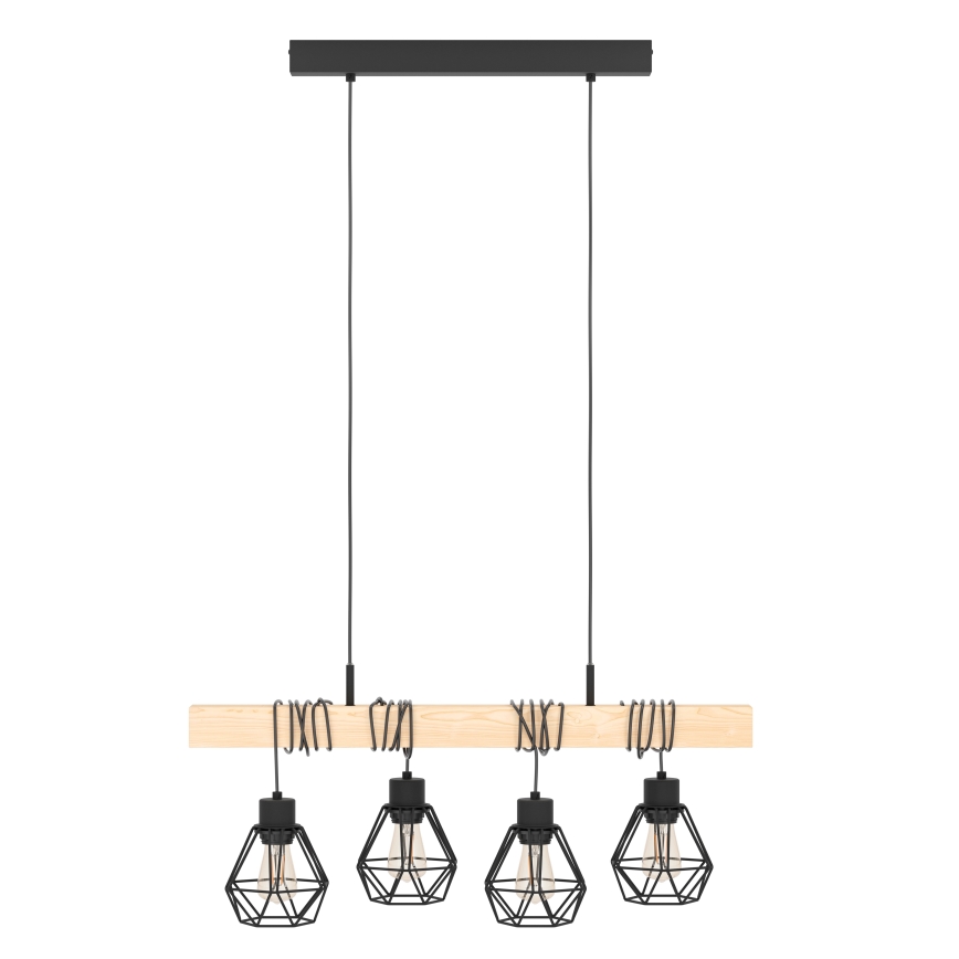 Eglo - Полилей на верижка TOWNSHEND 4xE27/60W/230V basket