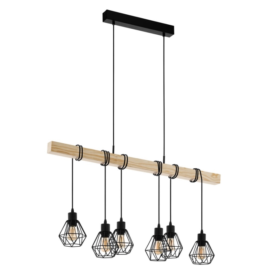 Eglo - Полилей на верижка TOWNSHEND 6xE27/60W/230V