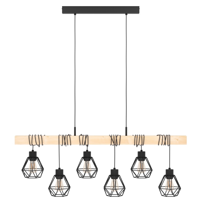 Eglo - Полилей на верижка TOWNSHEND 6xE27/60W/230V