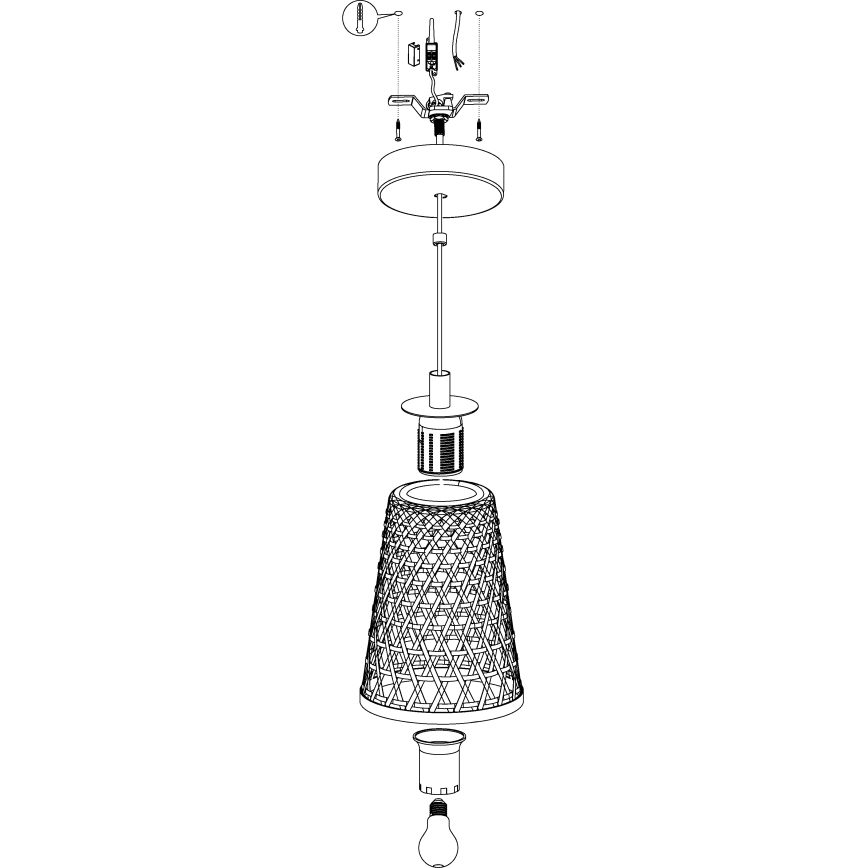 Eglo - Полилей на верижка 1xE27/40W/230V дм. 180mm