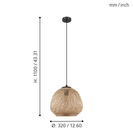 Eglo - Полилей на въже 1xE27/40W/230V