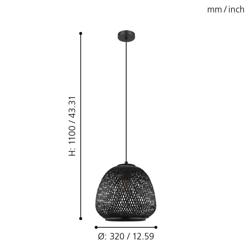 Eglo - Полилей на въже 1xE27/40W/230V