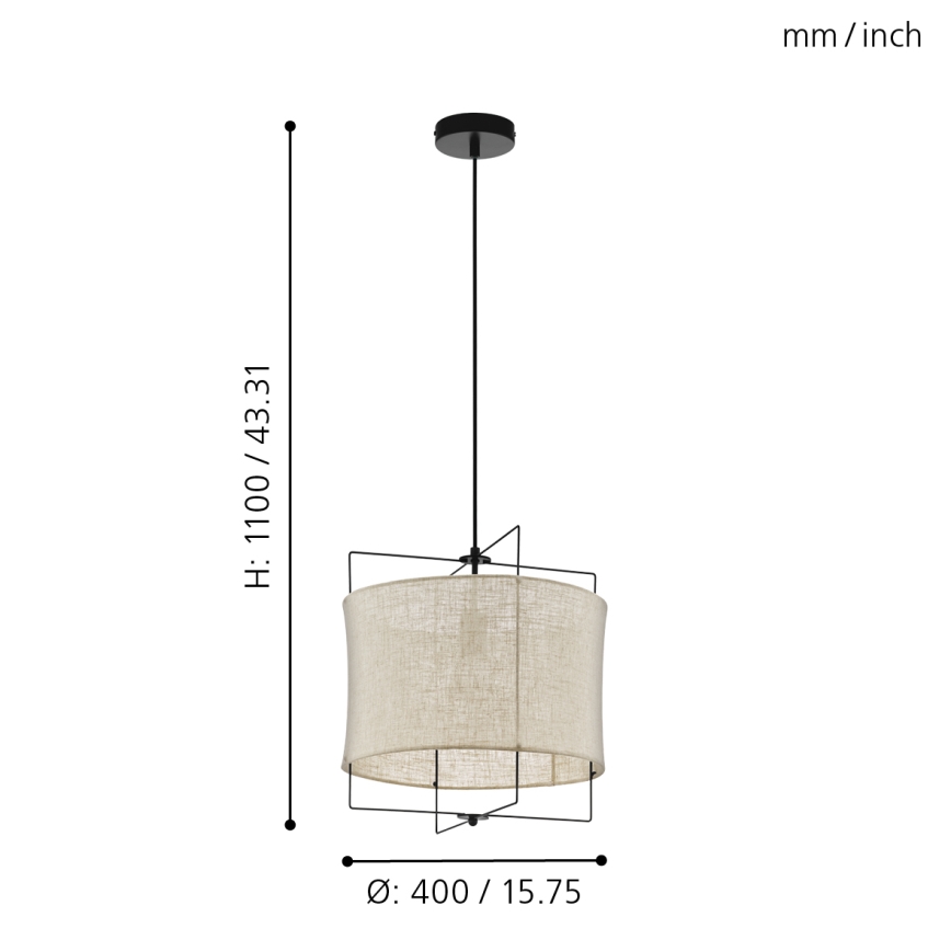 Eglo - Полилей на верижка 1xE27/60W/230V дм. 400mm