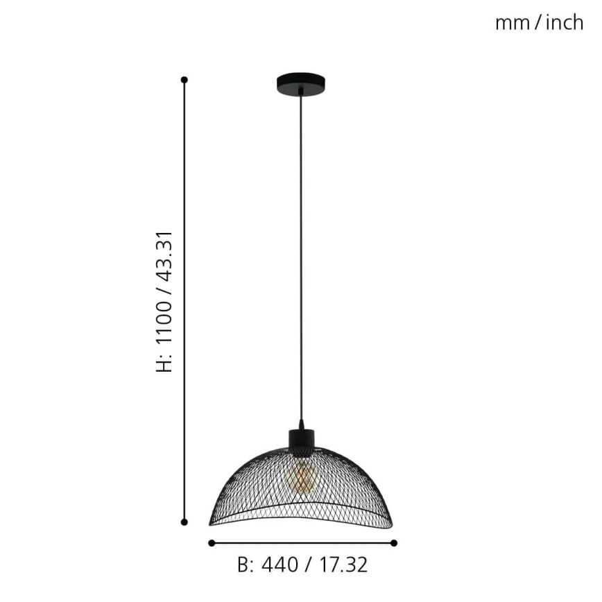Eglo - Полилей на въже 1xE27/60W/230V