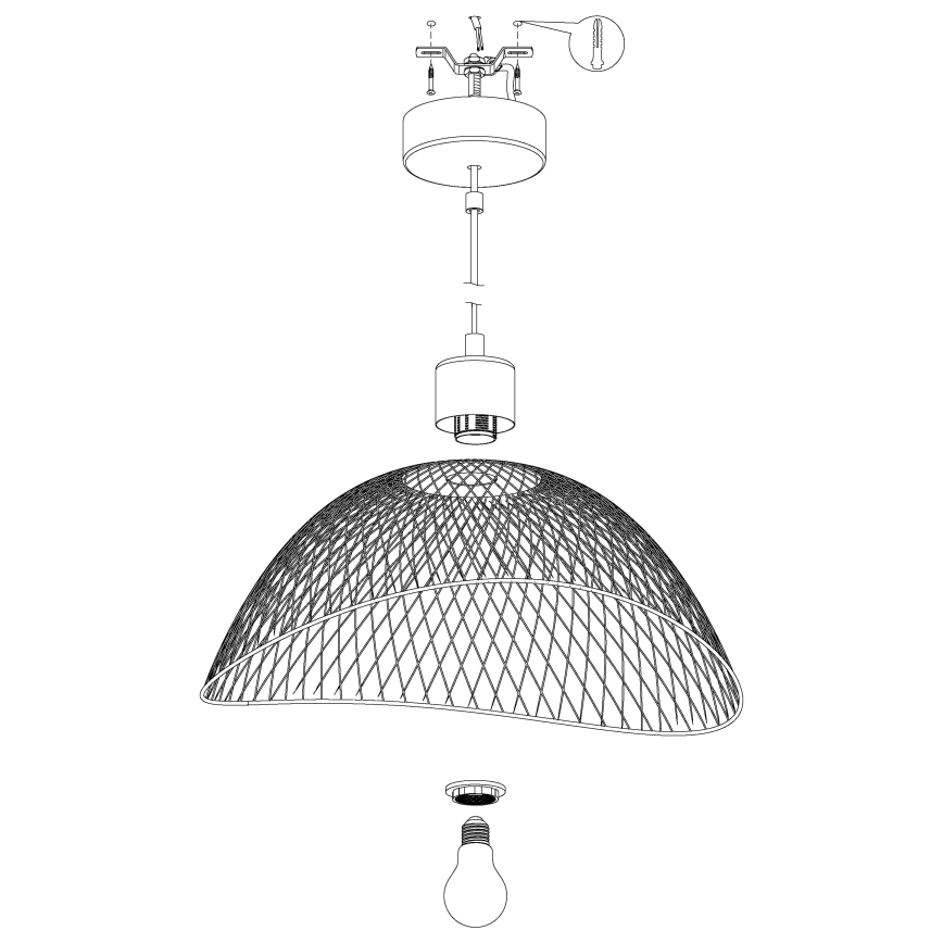Eglo - Полилей на въже 1xE27/60W/230V