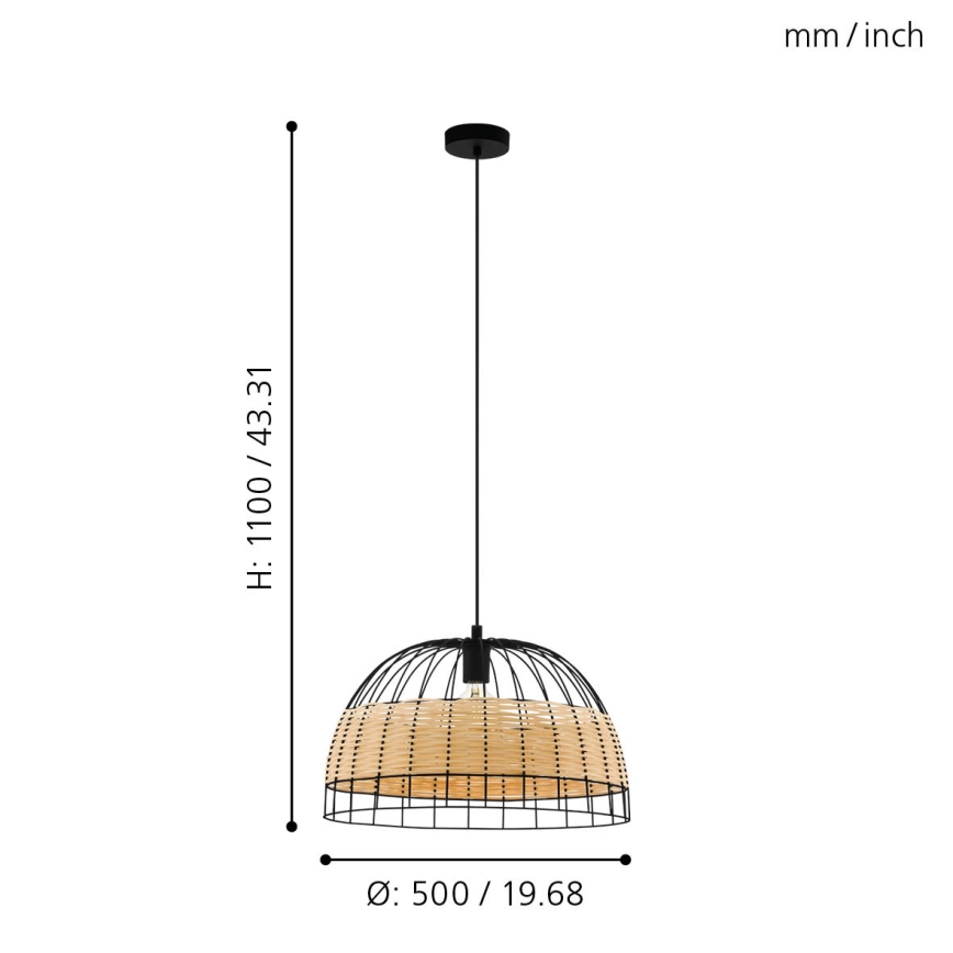 Eglo - Висящ полилей 1xE27/40W/230V