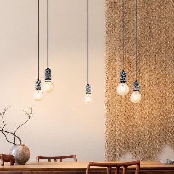 Eglo 43314 - Полилей с кабелно окачване COULSDON 5xE27/10W/230V